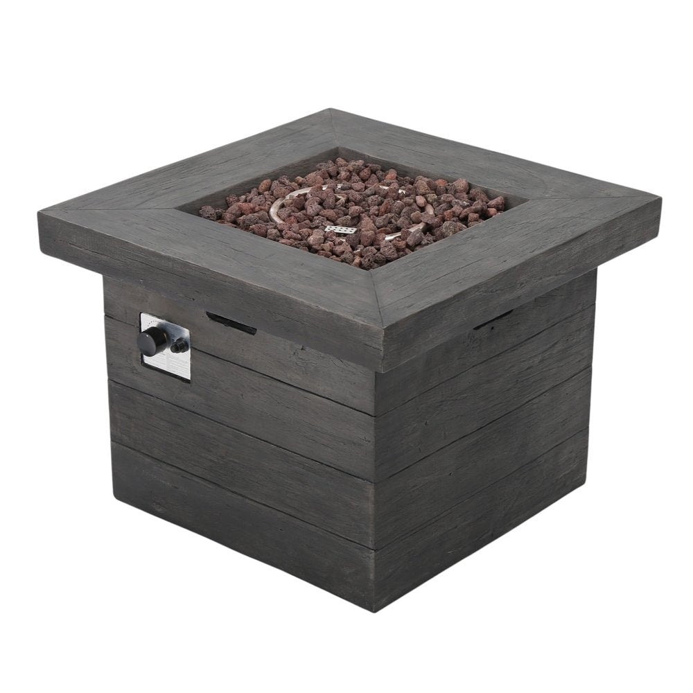 40000 Btu 32 Gray Steel Propane Rectangular Fire Pit with Cover