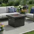 40000 Btu 32 Gray Steel Propane Rectangular Fire Pit with Cover