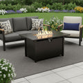 40000 Btu 42 Black Steel Propane Rectangular Fire Pit with Cover