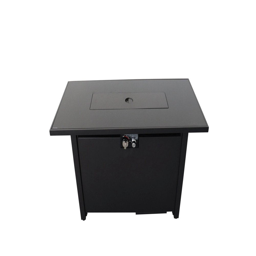 40000 Btu 43 Black Steel Propane Rectangular Fire Pit with Cover