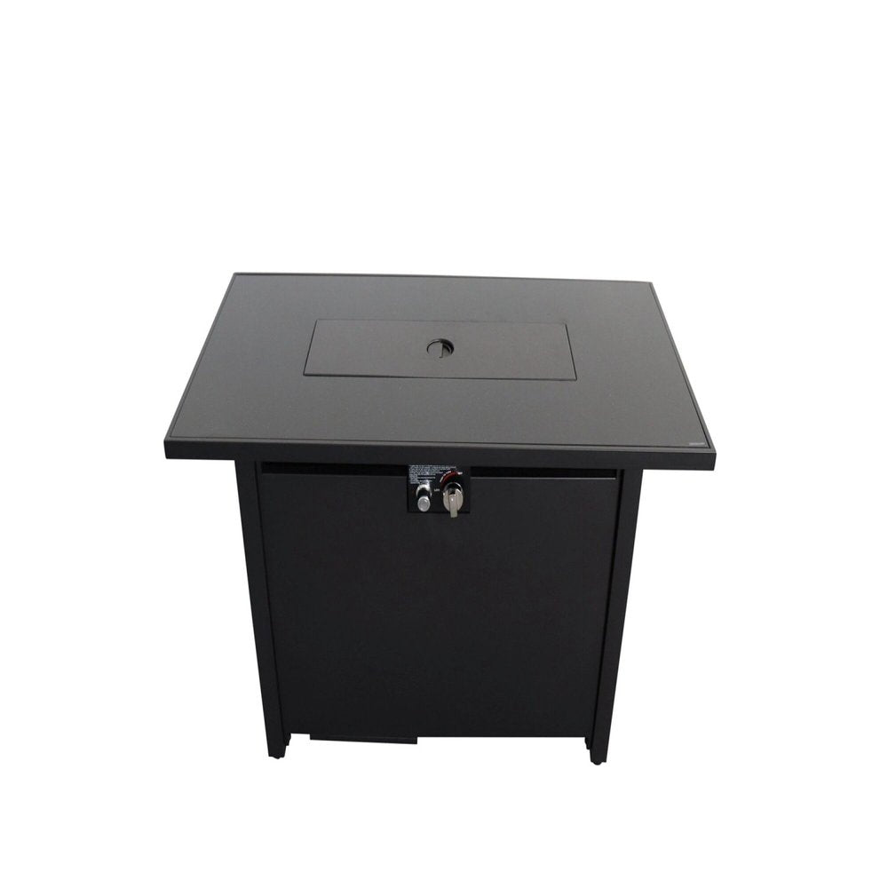 40000 Btu 43 Black Steel Propane Rectangular Fire Pit with Cover