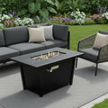 40000 Btu 42 Black Steel Propane Rectangular Fire Pit with Cover