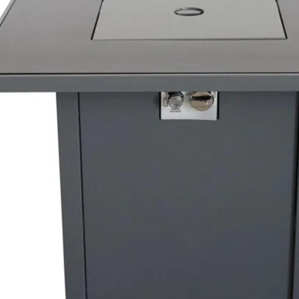 50000 Btu 30 Black Steel Propane Square Fire Pit with Cover