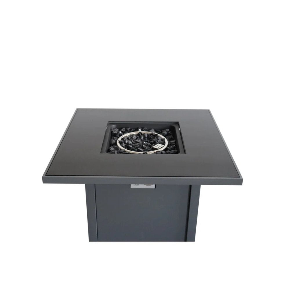 50000 Btu 30 Black Steel Propane Square Fire Pit with Cover