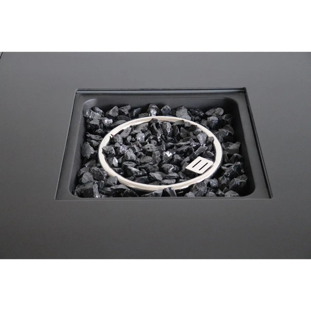 50000 Btu 30 Black Steel Propane Square Fire Pit with Cover