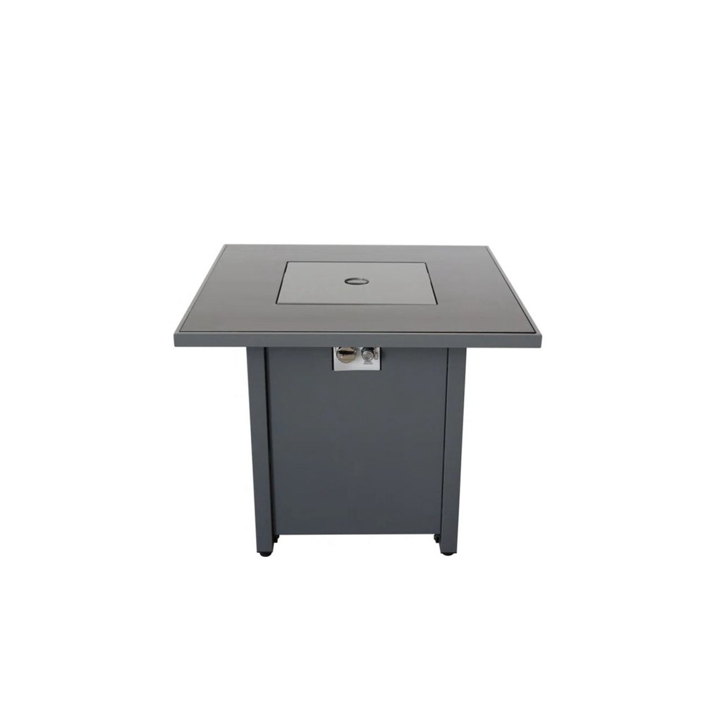 50000 Btu 30 Black Steel Propane Square Fire Pit with Cover