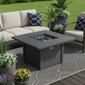 50000 Btu 30 Black Steel Propane Square Fire Pit with Cover