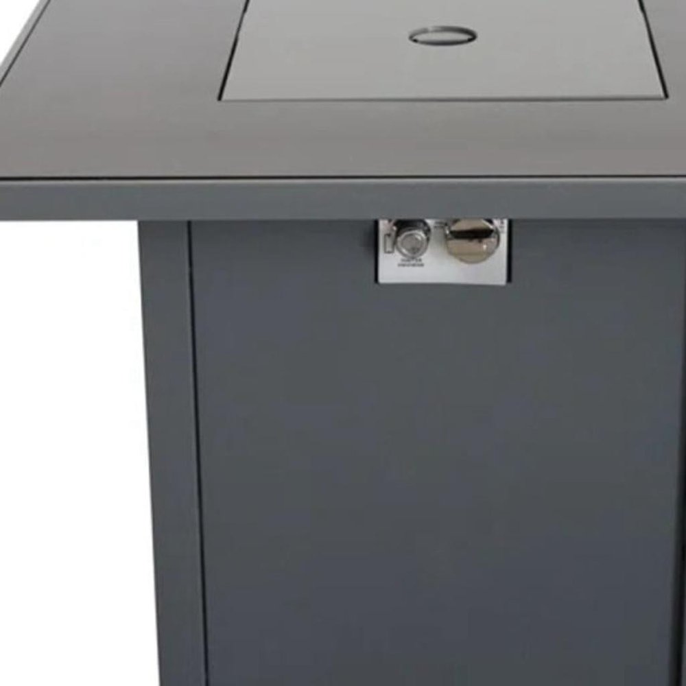 50000 Btu 30 Black Steel Propane Square Fire Pit with Cover