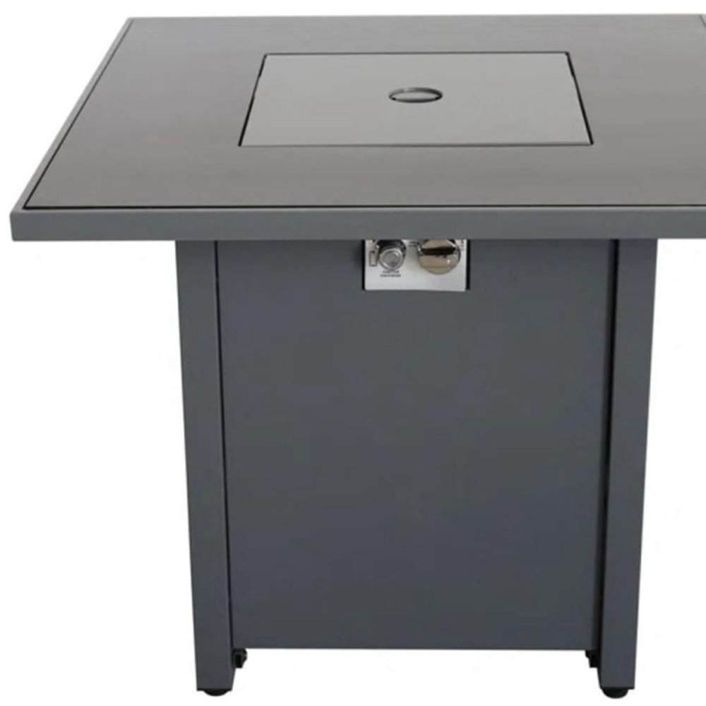 50000 Btu 30 Black Steel Propane Square Fire Pit with Cover