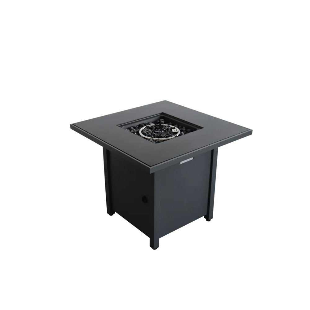 50000 Btu 30 Black Steel Propane Square Fire Pit with Cover