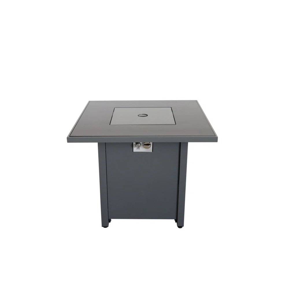 50000 Btu 30 Black Steel Propane Square Fire Pit with Cover