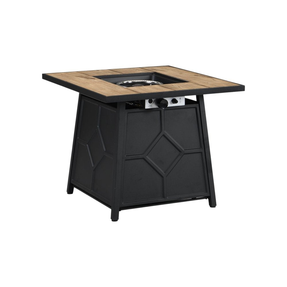 40000 Btu 28 Brown Iron Propane Square Fire Pit with Cover