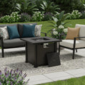 50000 Btu 30 Black Steel Propane Square Fire Pit with Cover
