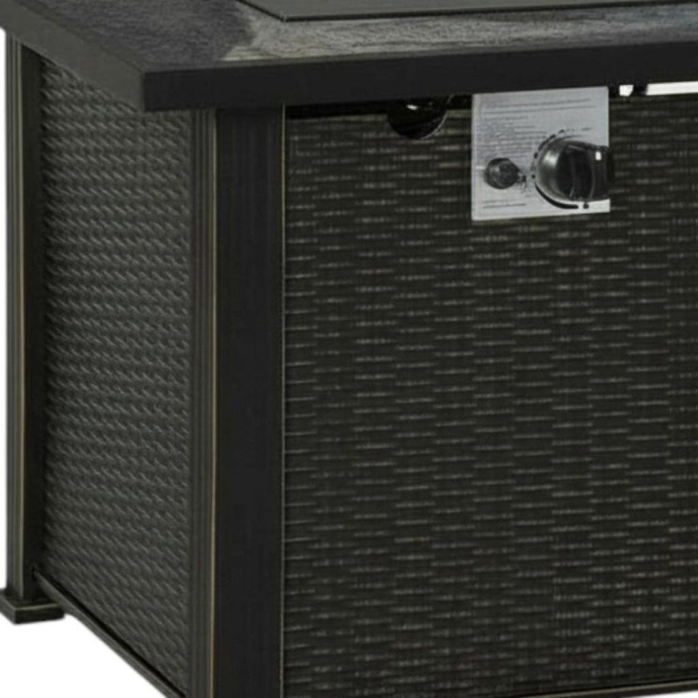50000 Btu 30 Black Steel Propane Square Fire Pit with Cover
