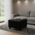 Black Velvet Storage Ottoman - 25-inch