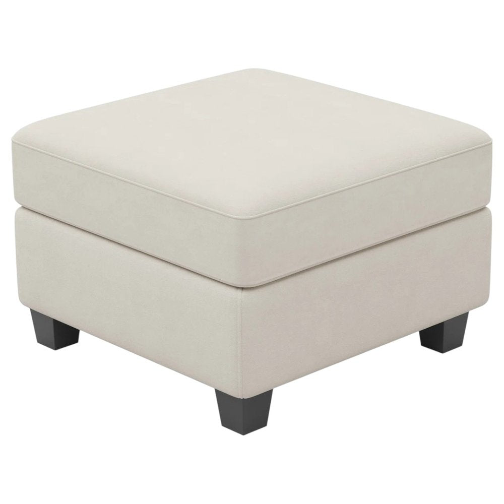 Black Velvet Storage Ottoman - 25-inch