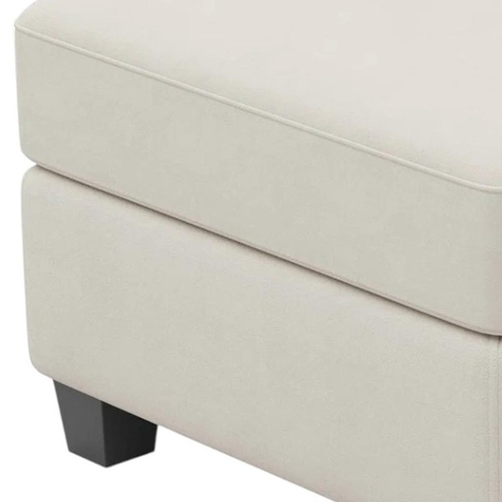Black Velvet Storage Ottoman - 25-inch