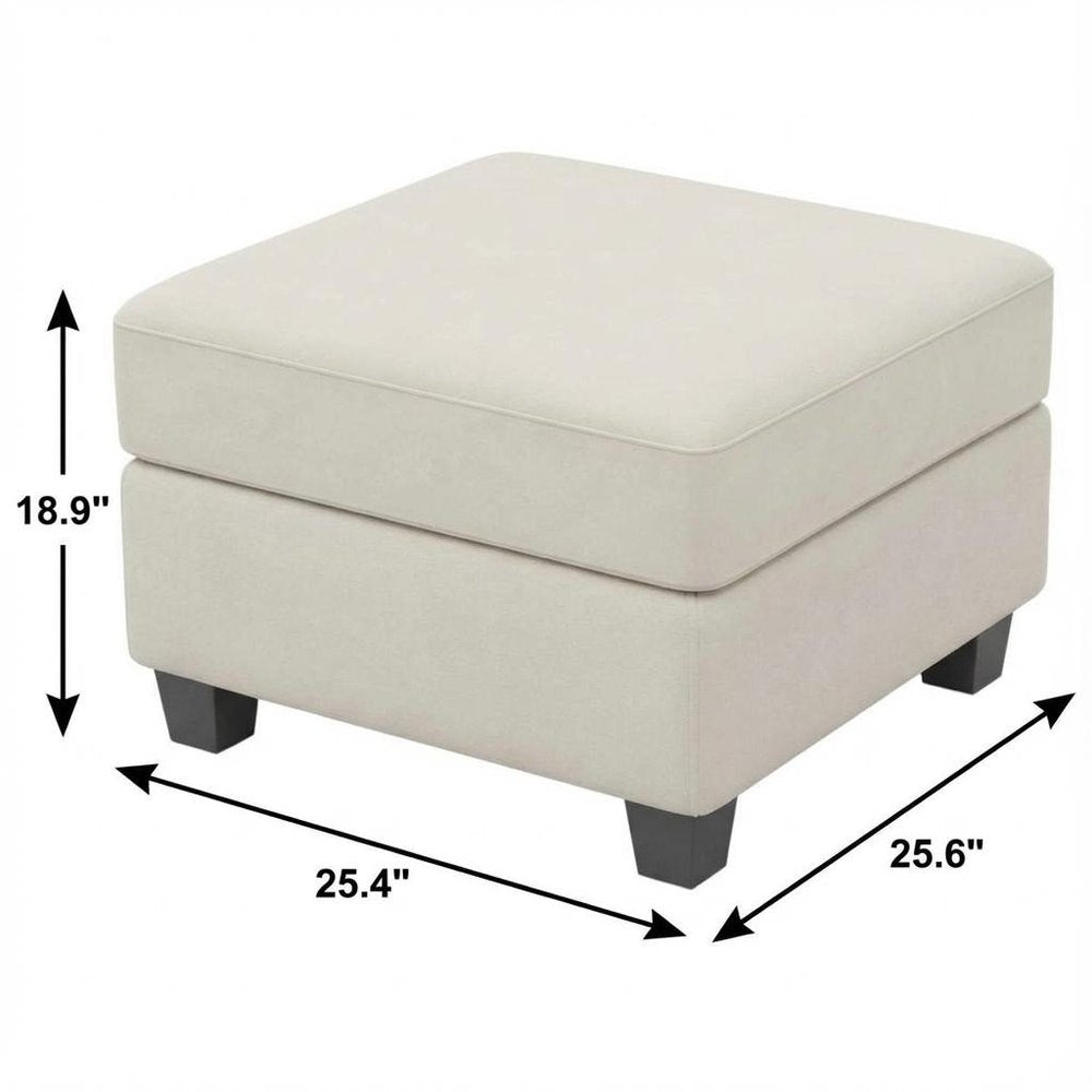 Black Velvet Storage Ottoman - 25-inch