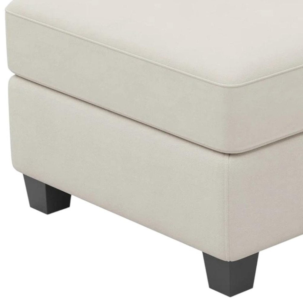 Black Velvet Storage Ottoman - 25-inch