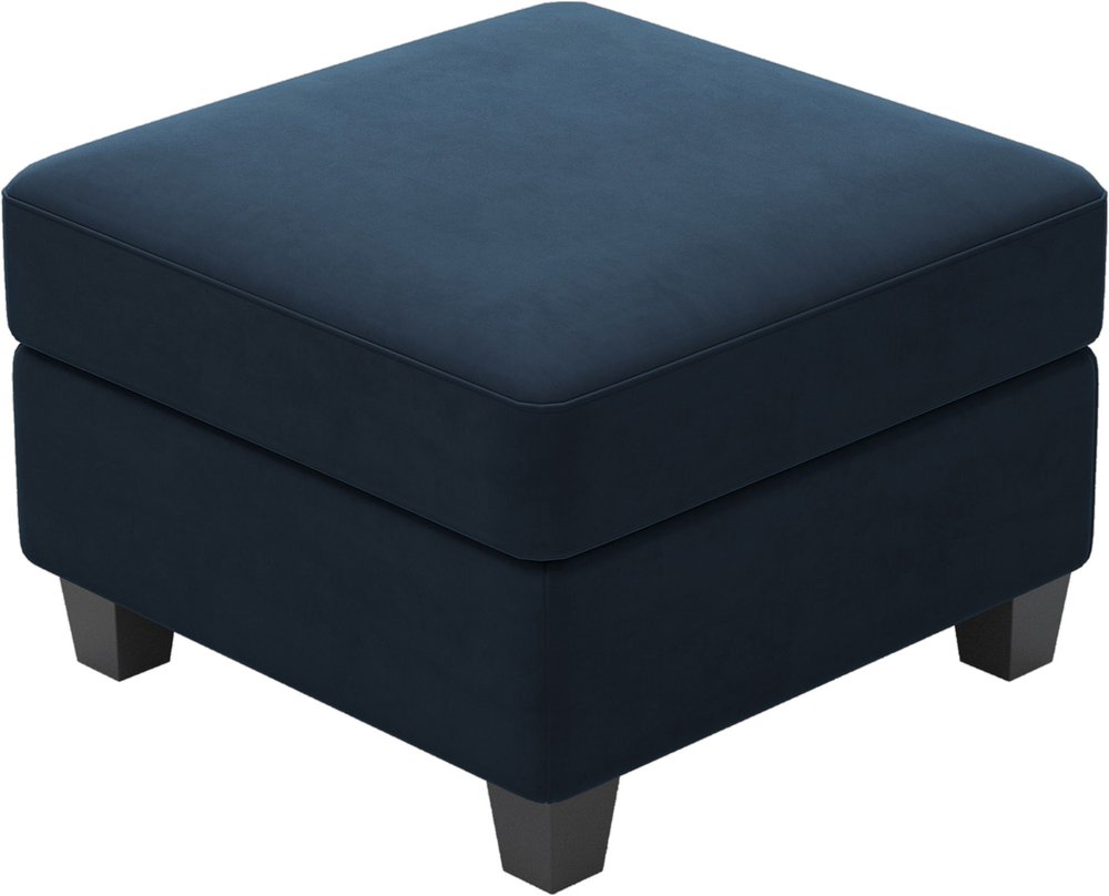 Black Velvet Storage Ottoman - 25-inch