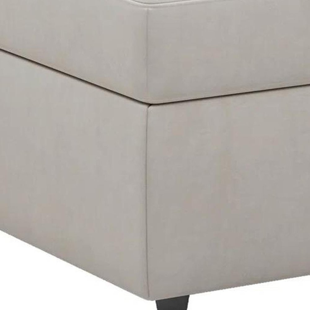 Black Velvet Storage Ottoman - 30-inch