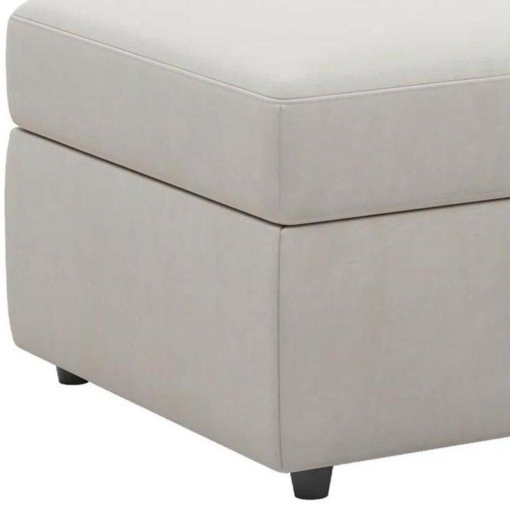 Black Velvet Storage Ottoman - 30-inch