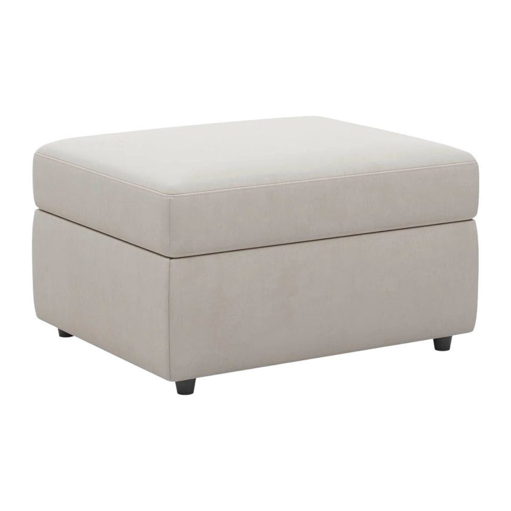 Black Velvet Storage Ottoman - 30-inch