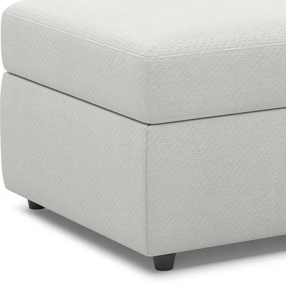 Black Velvet Storage Ottoman - 30-inch