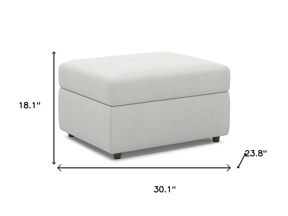 Black Velvet Storage Ottoman - 30-inch