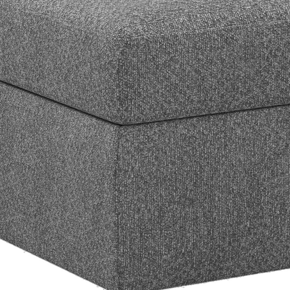 Black Velvet Storage Ottoman - 30-inch