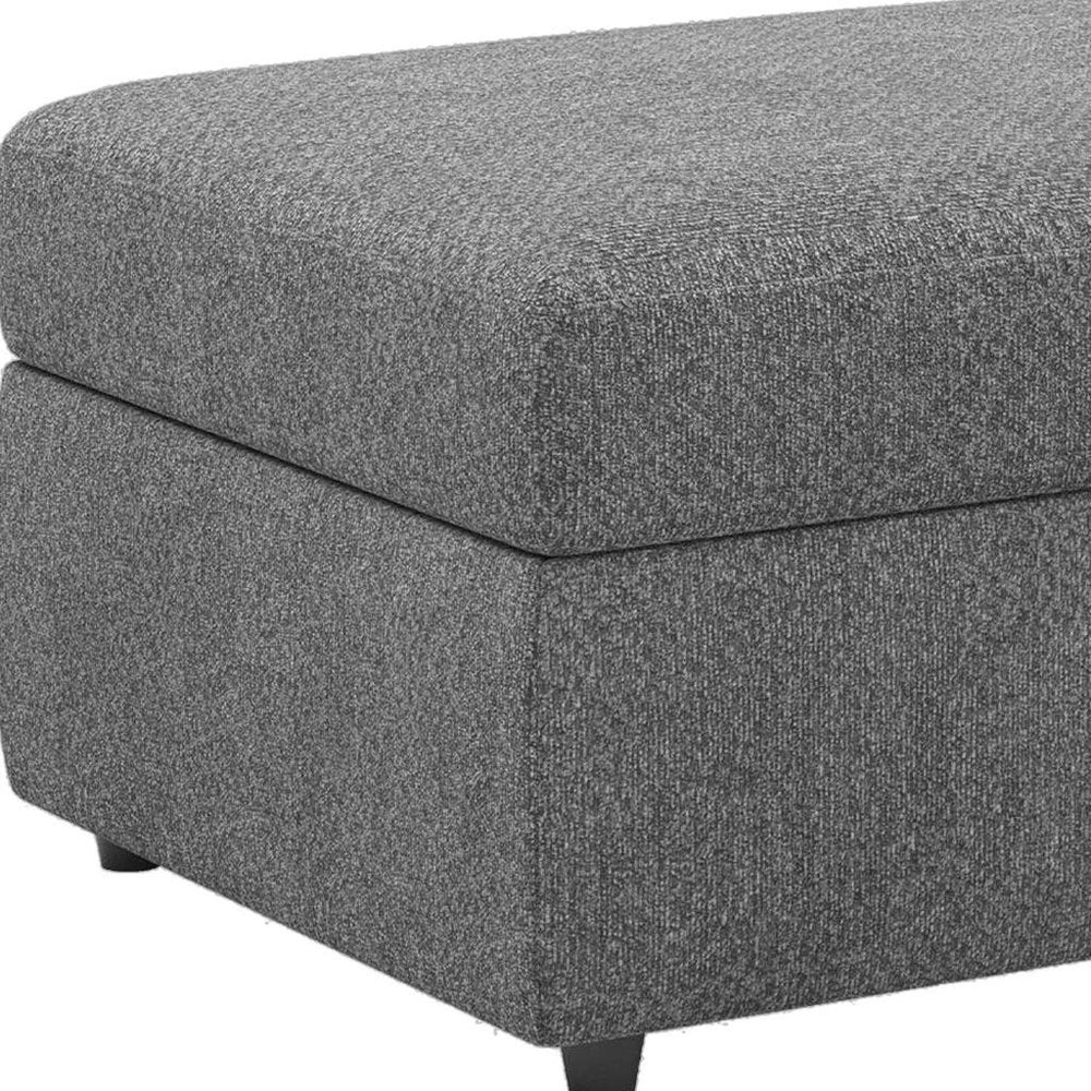 Black Velvet Storage Ottoman - 30-inch