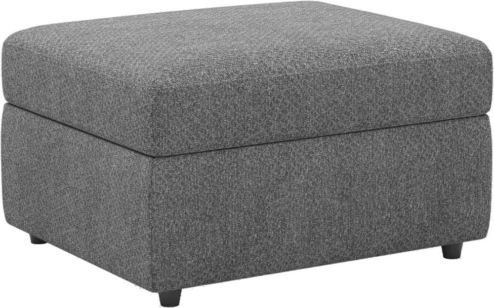 Black Velvet Storage Ottoman - 30-inch