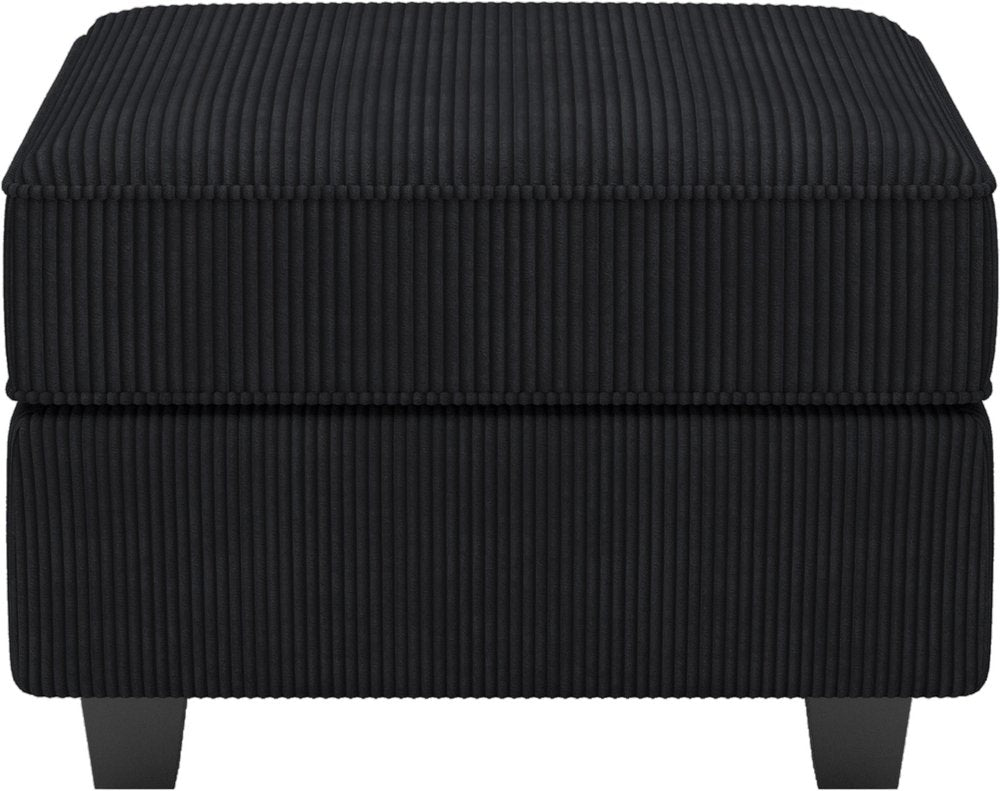 Teal Blue and Black Solid Wood and Microfiber Storage Ottoman - 26-inch
