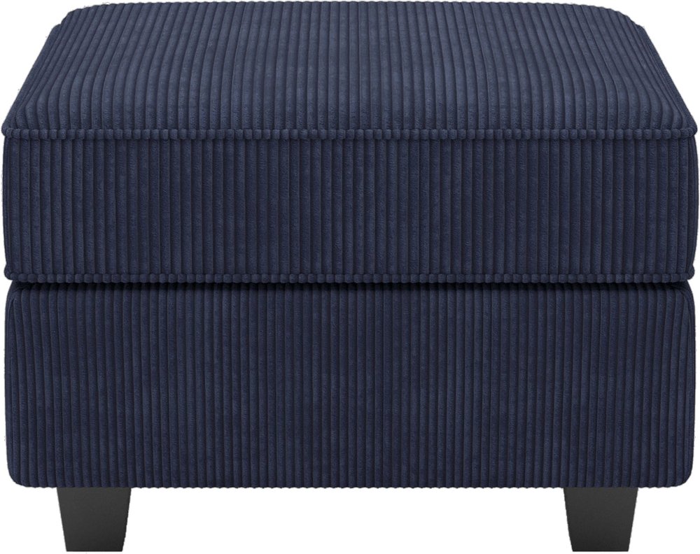 Teal Blue and Black Solid Wood and Microfiber Storage Ottoman - 26-inch
