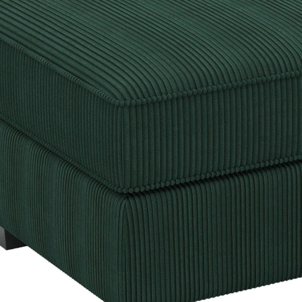 Teal Blue and Black Solid Wood and Microfiber Storage Ottoman - 26-inch