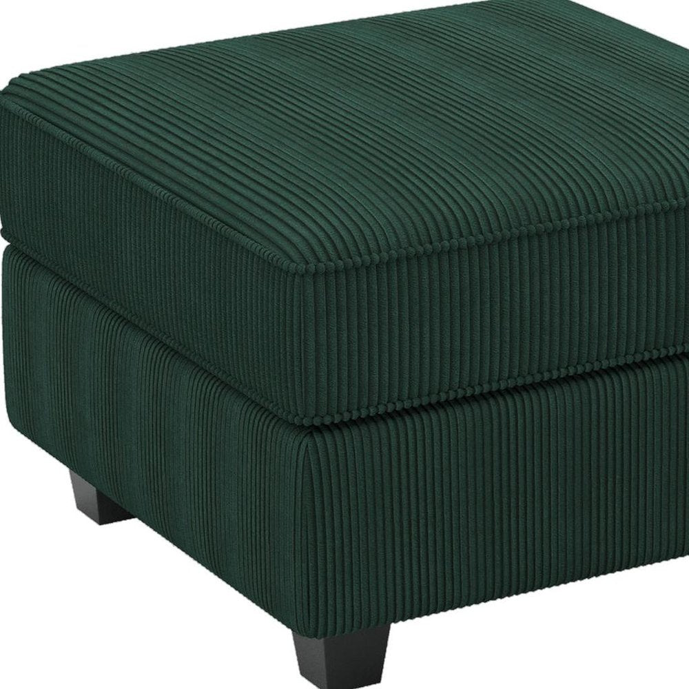 Teal Blue and Black Solid Wood and Microfiber Storage Ottoman - 26-inch
