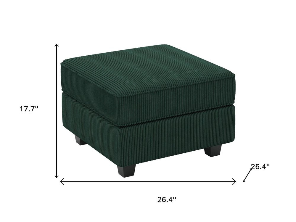 Teal Blue and Black Solid Wood and Microfiber Storage Ottoman - 26-inch