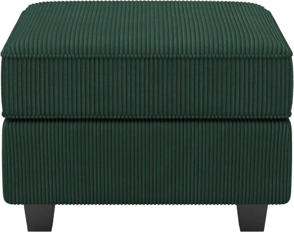 Teal Blue and Black Solid Wood and Microfiber Storage Ottoman - 26-inch