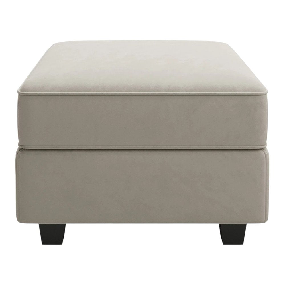 Teal Blue and Black Solid Wood and Microfiber Storage Ottoman - 26-inch