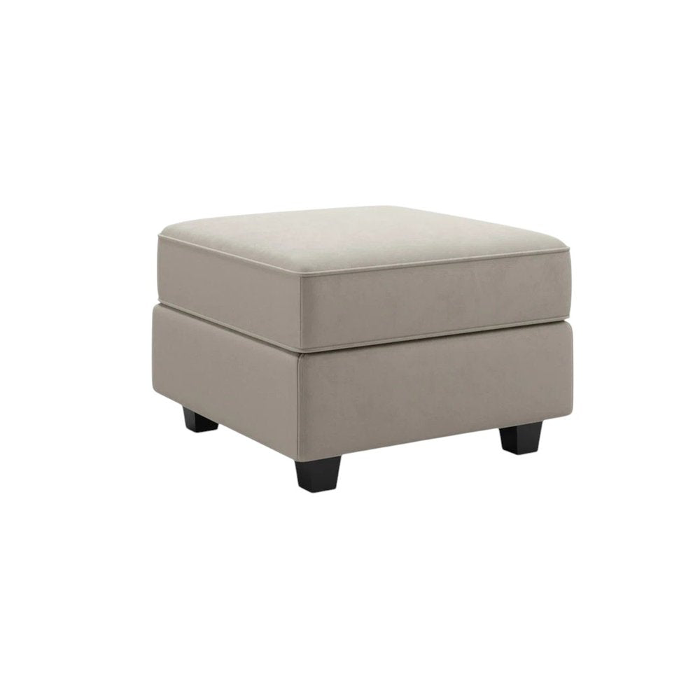Teal Blue and Black Solid Wood and Microfiber Storage Ottoman - 26-inch
