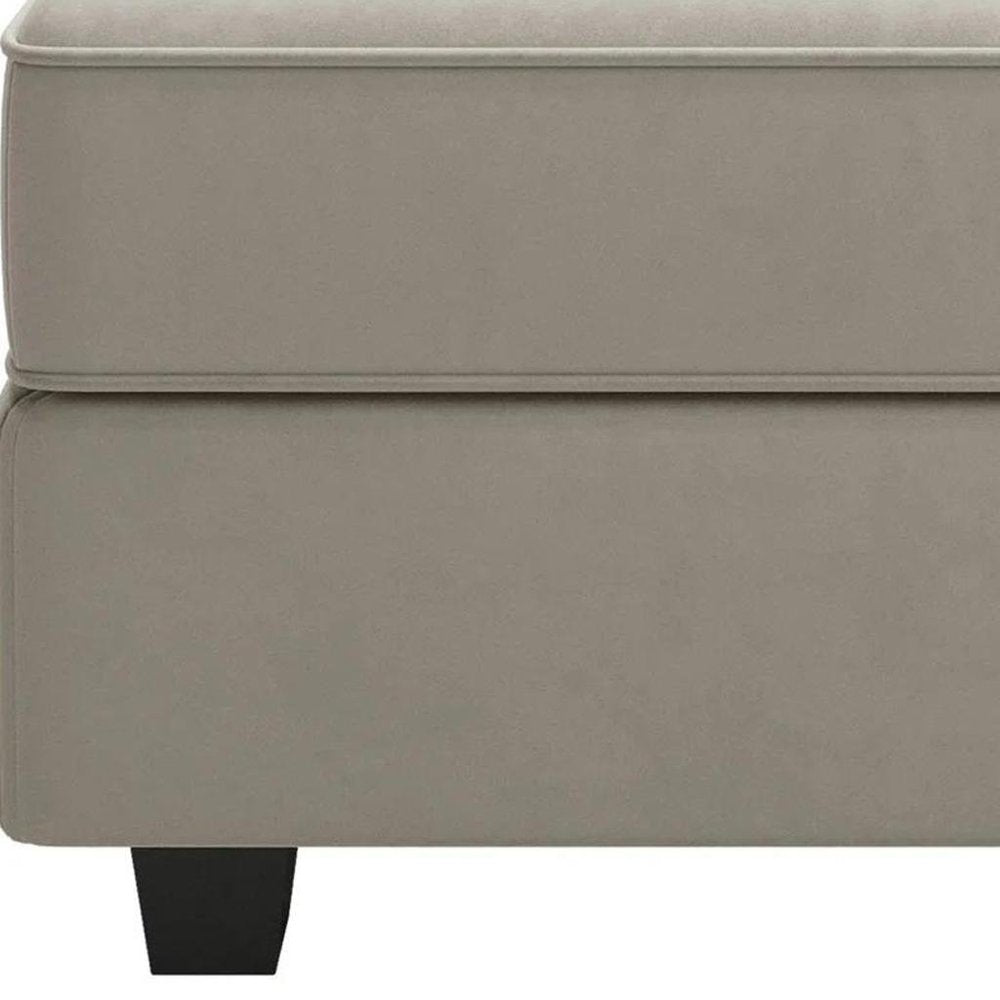 Teal Blue and Black Solid Wood and Microfiber Storage Ottoman - 26-inch