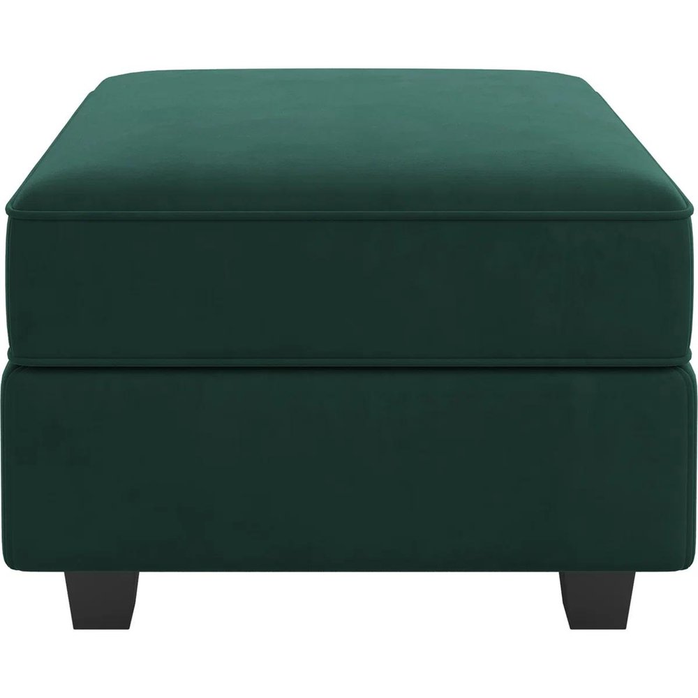 Teal Blue and Black Solid Wood and Microfiber Storage Ottoman - 26-inch
