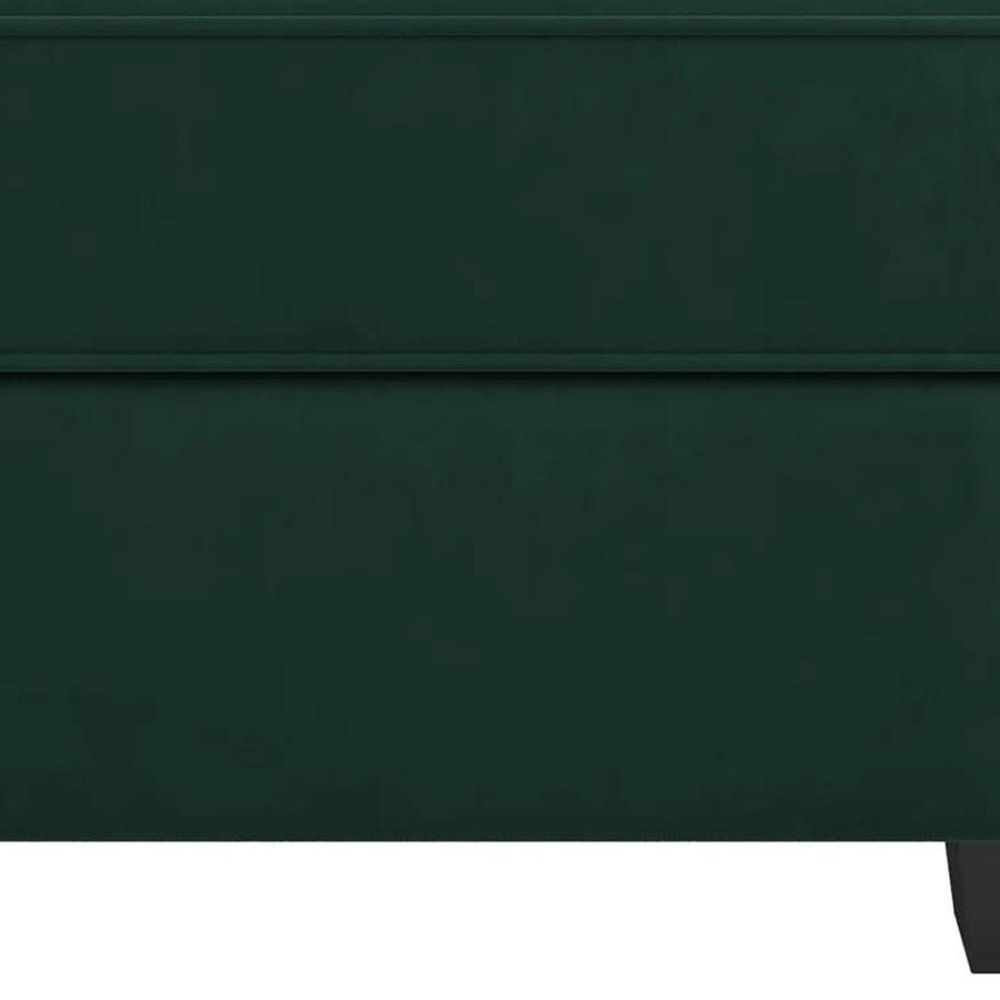 Teal Blue and Black Solid Wood and Microfiber Storage Ottoman - 26-inch