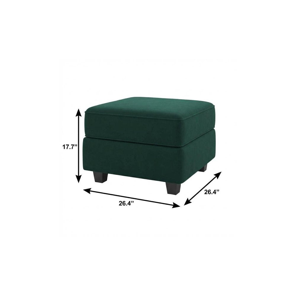 Teal Blue and Black Solid Wood and Microfiber Storage Ottoman - 26-inch