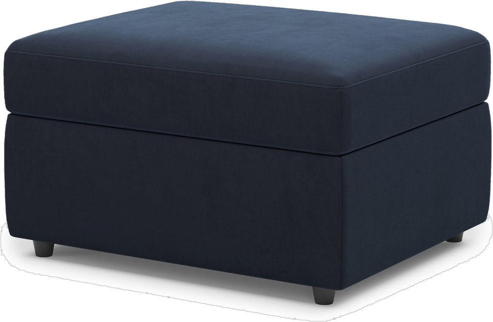 Black Velvet Storage Ottoman - 30-inch