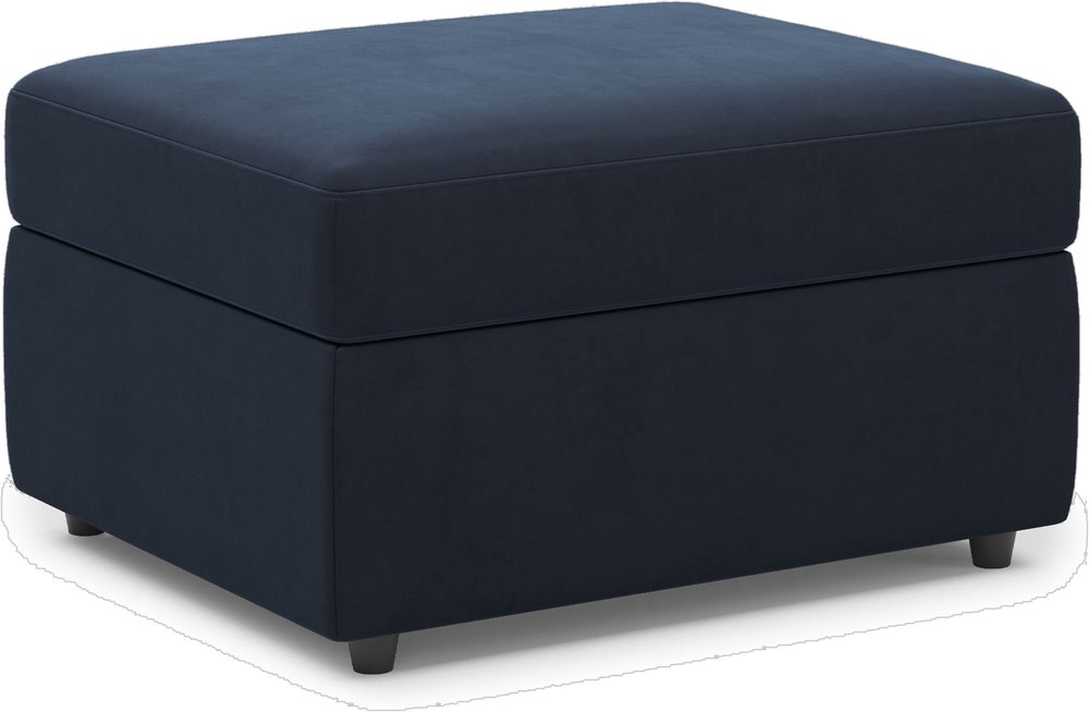 Black Velvet Storage Ottoman - 30-inch