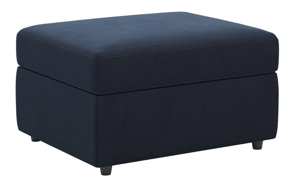 Black Velvet Storage Ottoman - 30-inch