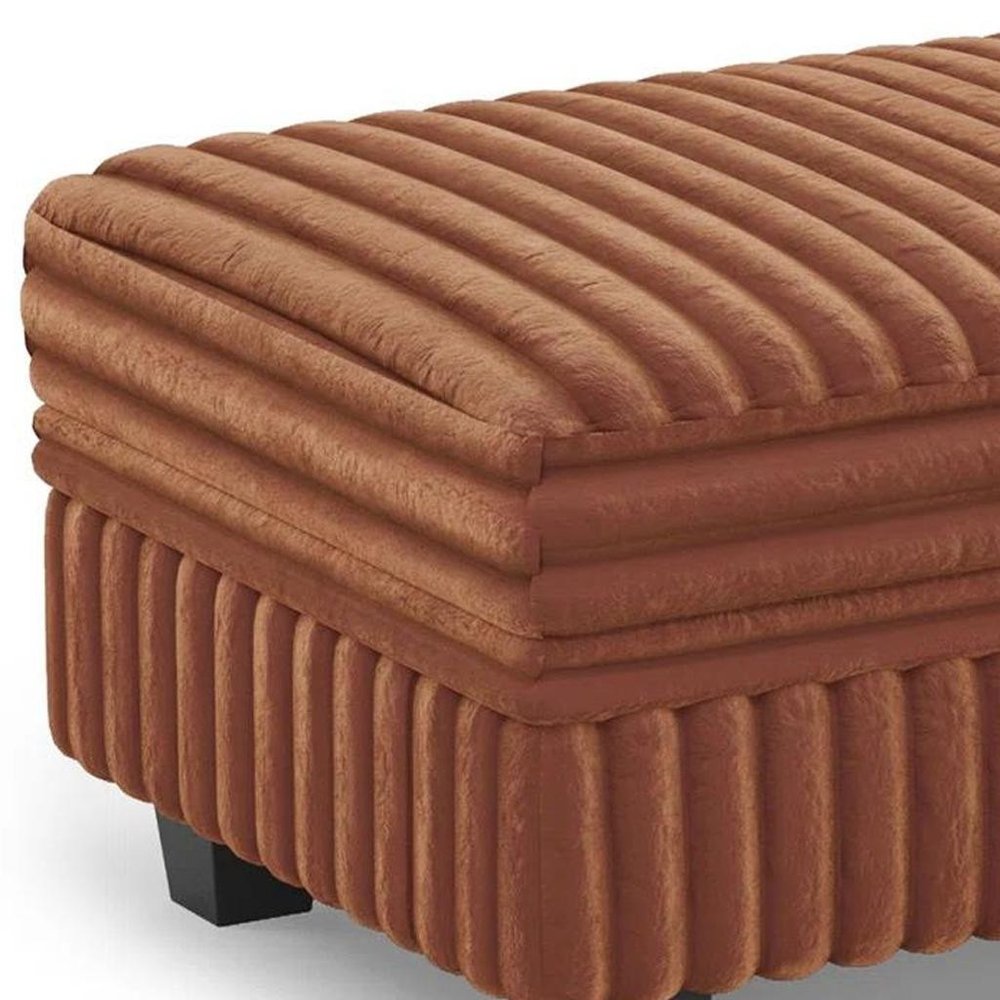Black Faux Fur Storage Ottoman - 30-inch