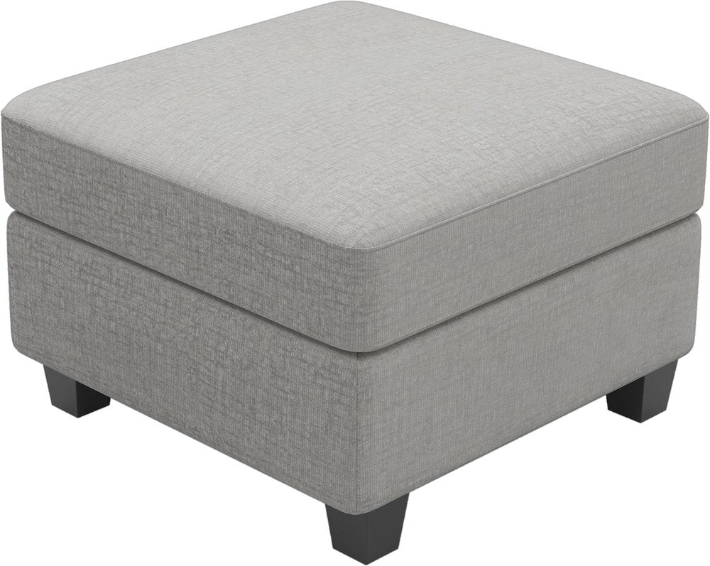Black Velvet Storage Ottoman - 25-inch