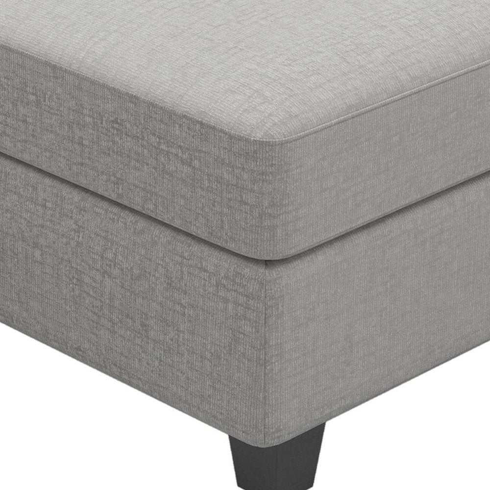 Black Velvet Storage Ottoman - 25-inch